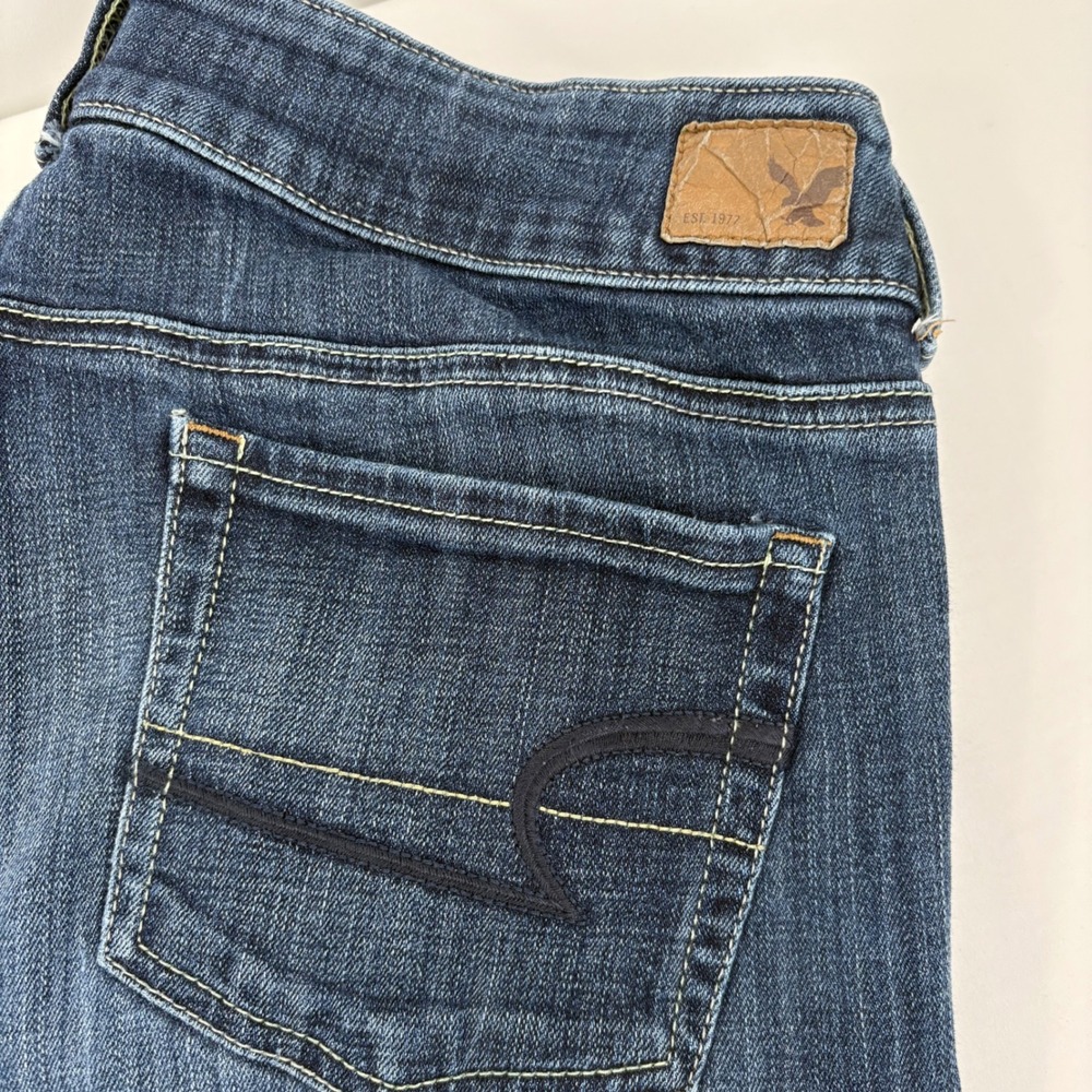 American Eagle Womens Artist Stretch Mid Rise Flare Jeans Dark Wash Blue Size 12
